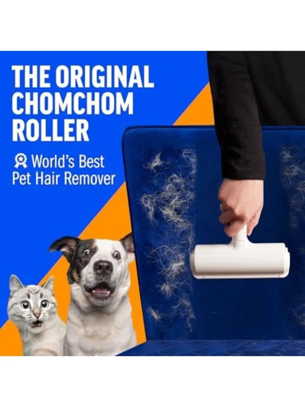 Reusable Pet Hair Remover Roller - Eco-Friendly Lint Roller for Furniture